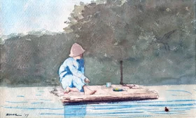 Boy on a Raft, 1879 by Winslow Homer Boy on a Raft, 1879 by Winslow Homer