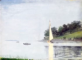 Yacht in a cove, Gloshester, 1880 by Winslow Homer Yacht in a cove, Gloshester, 1880 by Winslow Homer