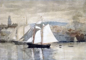 Two Sailboats 1880 by Winslow Homer Two Sailboats 1880 by Winslow Homer