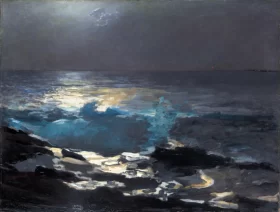 Moonlight, Wood Island Light 1894 by Winslow Homer Moonlight, Wood Island Light 1894 by Winslow Homer