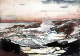 Prout's Neck, Surf On Rocks, 1895 by Winslow Homer Prout's Neck, Surf On Rocks, 1895 by Winslow Homer