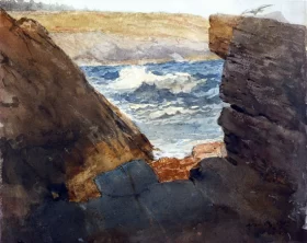 Through the Rocks, 1883 by Winslow Homer Through the Rocks, 1883 by Winslow Homer