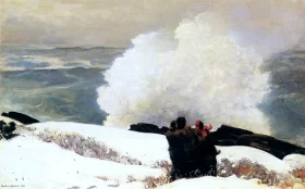 Watching the Breaker - A High Sea 1896 by Winslow Homer Watching the Breaker - A High Sea 1896 by Winslow Homer