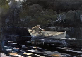 Fishing in the Adirondacks, 1889 by Winslow Homer