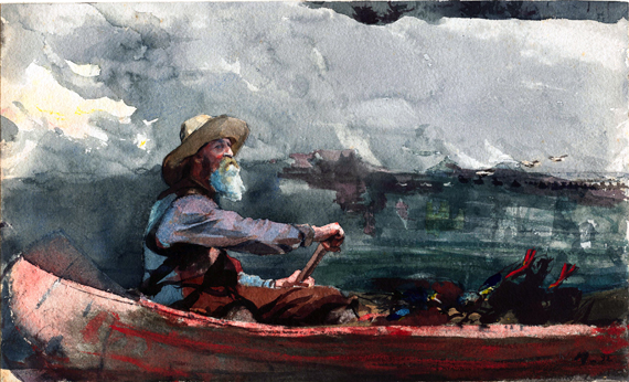 Adirondacks Guide 1892 by Winslow Homer, oil painting reproduction on canvas Adirondacks Guide 1892 by Winslow Homer