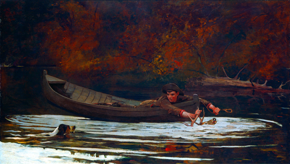 Hound and Hunter, 1892 by Winslow Homer, oil painting reproduction on canvas Hound and Hunter, 1892 by Winslow Homer