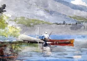 The Red Canoe 1889 by Winslow Homer