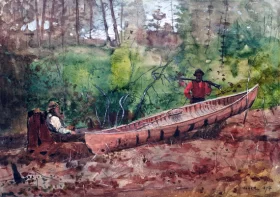 Trappers Resting 1874 by Winslow Homer