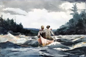 Canoe in Rapids, 1897 by Winslow Homer