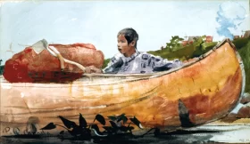 Indian Boy with Canoe, 1895 by Winslow Homer