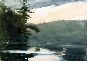 Deer in the Adirondacks 1889 by Winslow Homer