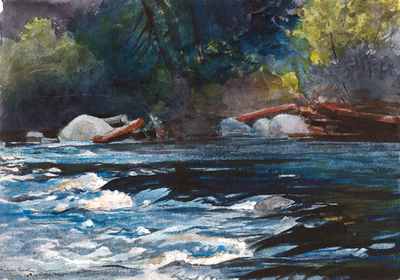 The Rapids, Hudson River, Adirondacks 1894 by Winslow Homer, oil painting reproduction on canvas The Rapids, Hudson River, Adirondacks 1894 by Winslow Homer
