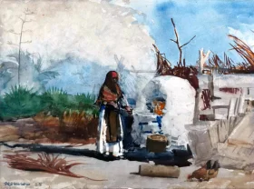 Native Woman Cooking, Bahamas, 1885 by Winslow Homer