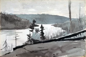 Mountain River or Lake (c 1895 by Winslow Homer Mountain River or Lake (c 1895 by Winslow Homer