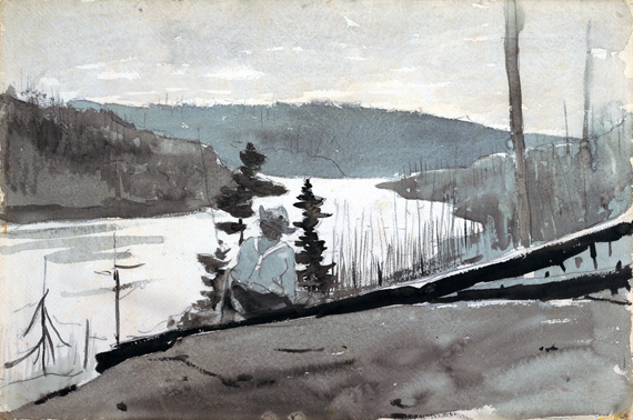 Mountain River or Lake (c 1895 by Winslow Homer