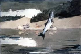 Ouananiche Fishing, Lake St. John, Province of Quebec, 1897 by Winslow Homer Ouananiche Fishing, Lake St. John, Province of Quebec, 1897 by Winslow Homer