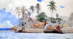 Sponge Fishermen, Bahamas, 1885 by Winslow Homer