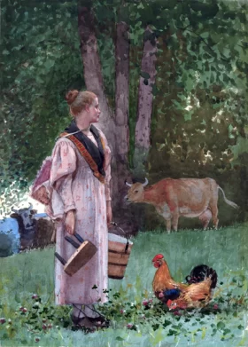 The Milk Maid, 1878 by Winslow Homer The Milk Maid, 1878 by Winslow Homer