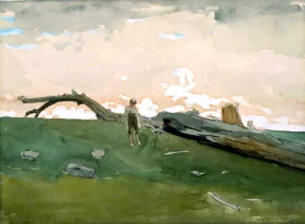 Boy and Fallen Tree, 1879 by Winslow Homer Boy and Fallen Tree, 1879 by Winslow Homer