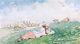 The Shepherdess, 1880 by Winslow Homer The Shepherdess, 1880 by Winslow Homer