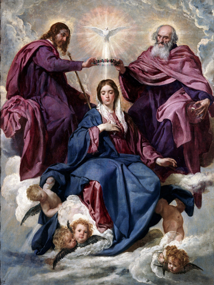 Coronation of The Virgin by Diego Velazquez, oil painting reproduction on canvas Coronation of The Virgin by Diego Velazquez