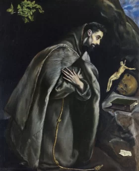 St Francis in Prayer before the Crucifix by El Greco
