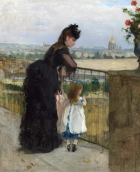 Femme et enfant au balcon 1872 by Berthe Morisot Femme et enfant au balcon 1872 by Berthe Morisot
