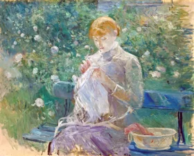 Cousant dans le jardin by Berthe Morisot Cousant dans le jardin by Berthe Morisot