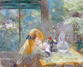Dans la véranda 1884 by Berthe Morisot Dans la véranda 1884 by Berthe Morisot