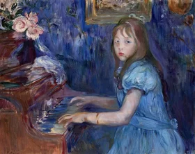 Lucie Leon at the Piano by Berthe Morisot