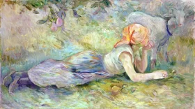 Bergère couchée 1891 by Berthe Morisot Bergère couchée 1891 by Berthe Morisot