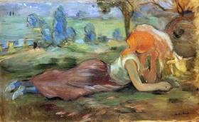Shepherdess Resting by Berthe Morisot Shepherdess Resting by Berthe Morisot