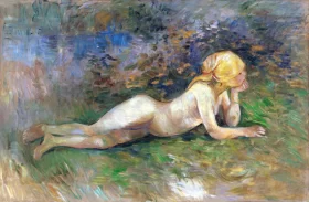 Reclining nude shepherdess 1891 by Berthe Morisot Reclining nude shepherdess 1891 by Berthe Morisot