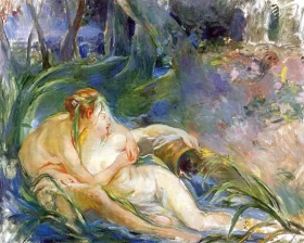 Two Nymphs Embracing by Berthe Morisot Two Nymphs Embracing by Berthe Morisot