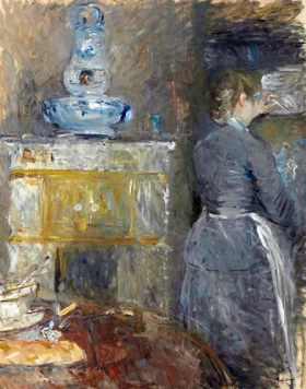 Dans la salle à manger 1880 by Berthe Morisot
