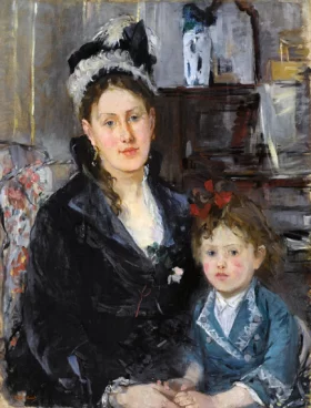Portrait of Mme Boursier and Her Daughter 1873 by Berthe Morisot Portrait of Mme Boursier and Her Daughter 1873 by Berthe Morisot