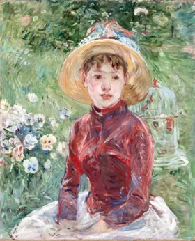 Young Girl with Cage 1885 by Berthe Morisot Young Girl with Cage 1885 by Berthe Morisot