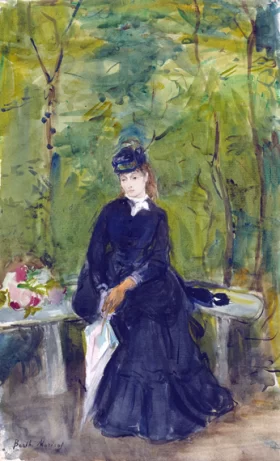 The Artist's Sister Edma Seated in a Park 1864 by Berthe Morisot