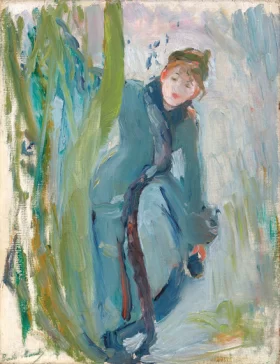 Jeune fille remettant son patin 1893 by Berthe Morisot