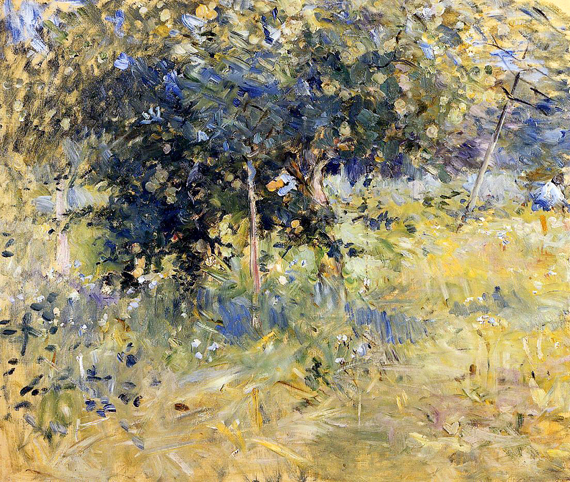 Willows in the Garden at Bougival by Berthe Morisot, oil painting reproduction on canvas Willows in the Garden at Bougival by Berthe Morisot