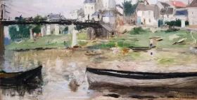 Boats on the River Seine 1879 by Berthe Morisot