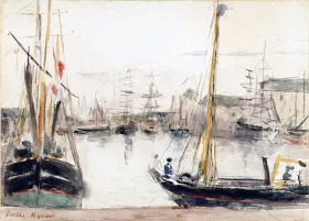 Ships in the Harbor 1875 by Berthe Morisot