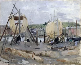 Bateaux en construction 1874 by Berthe Morisot