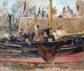 Bateaux à quai 1886 by Berthe Morisot