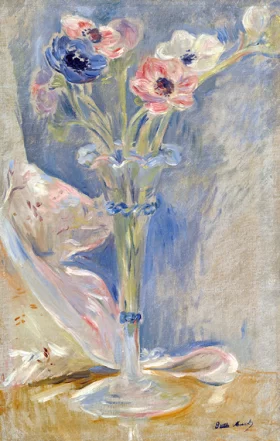 Vase with Anemones and Bag of Candy 1891 by Berthe Morisot