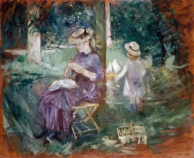 A Woman and Child in a Garden by Berthe Morisot