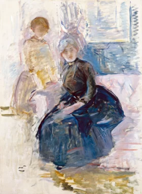 Berthe Morisot et sa fille devant une fenêtre 1887 by Berthe Morisot