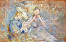 Le Flageolet 1890 by Berthe Morisot