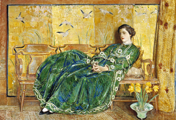 April - (The Green Gown) 1920 by Childe Hassam
