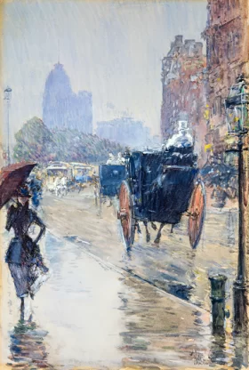 New York Street Scene (Rainy Day, New York), 1892 by Childe Hassam